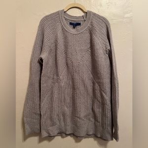 Apt. 9 Gray/Silver Pointelle Shine Crewneck Sweater | NWT